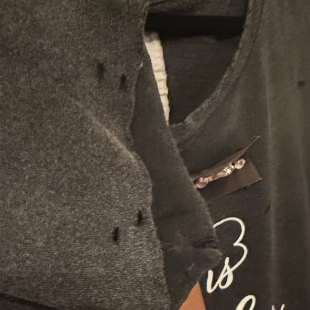 A Rare Bird Graphic Tee with purposeful distress and rhinestone details  - Black - Picture 9 of 14